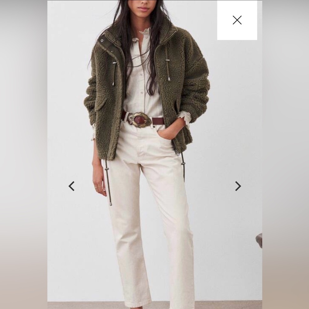 Ba&sh green sherpa jacket